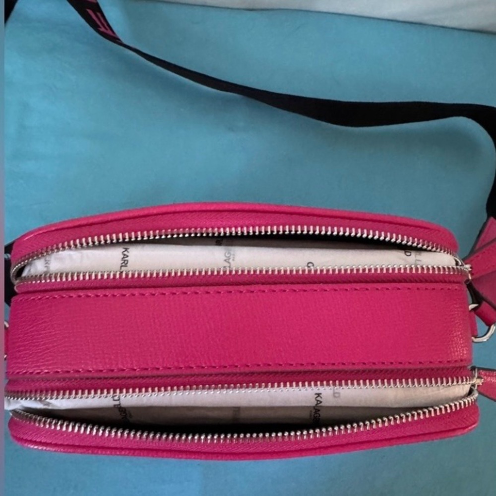 NWT Karl Lagerfeld Pink Crossbody Bag and pouch and dust bag - Picture 4 of 6